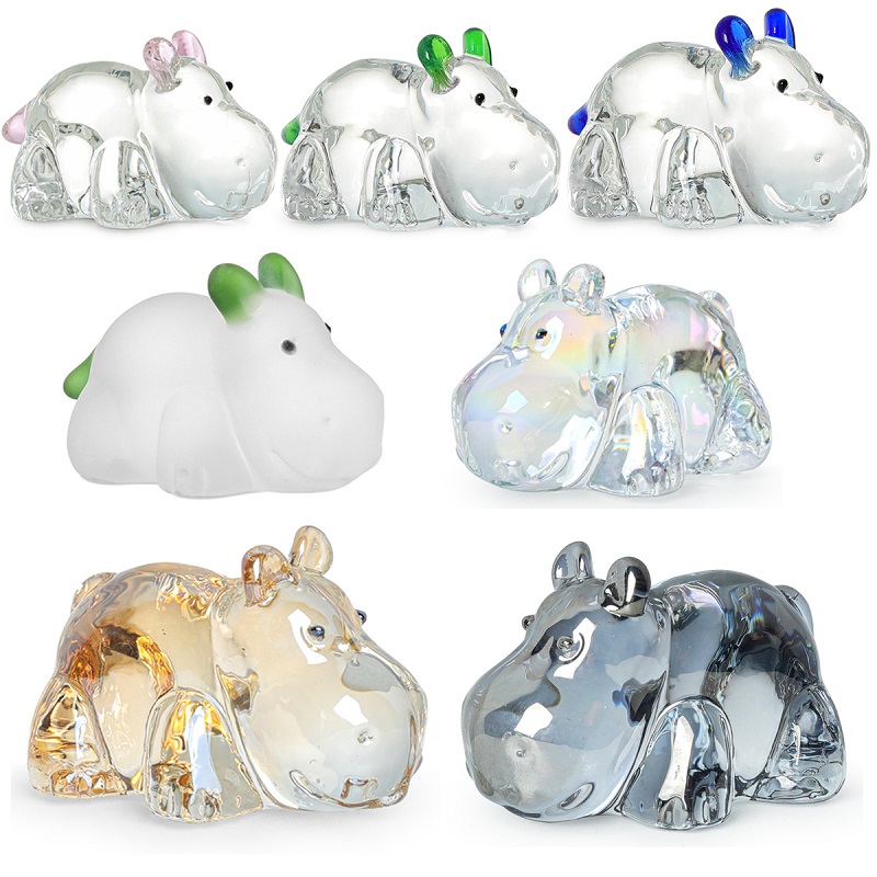 Paper Weight Crystal - 1pc cristal hipopótamo estatueta colecionável peso