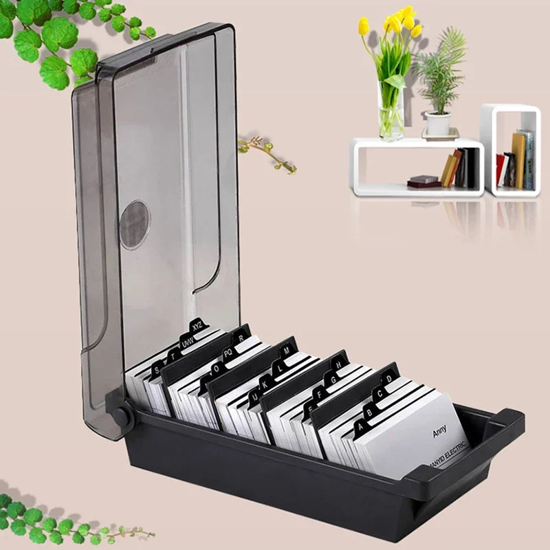 Card Index Box - Porta-cartões de visita, caixa de armazenamento
