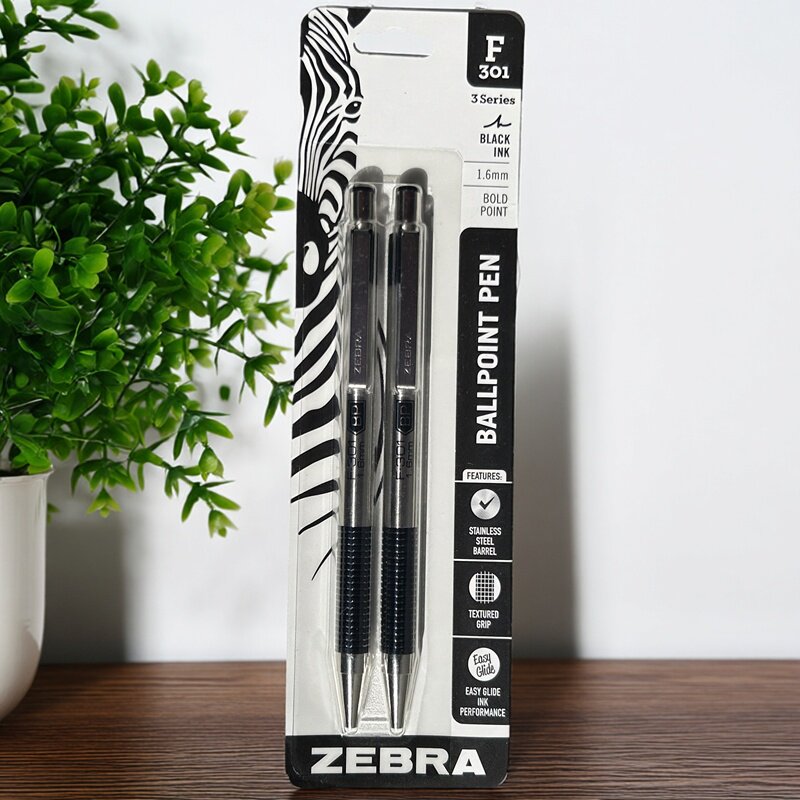Caneta esferográfica de aço in - Zebra Pen F-301 avaliação e preço