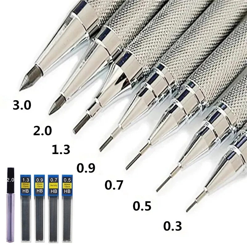 Lápis mecânico de metal 0.3 0. - Mechanical Pencil 0.3 avaliação e preço