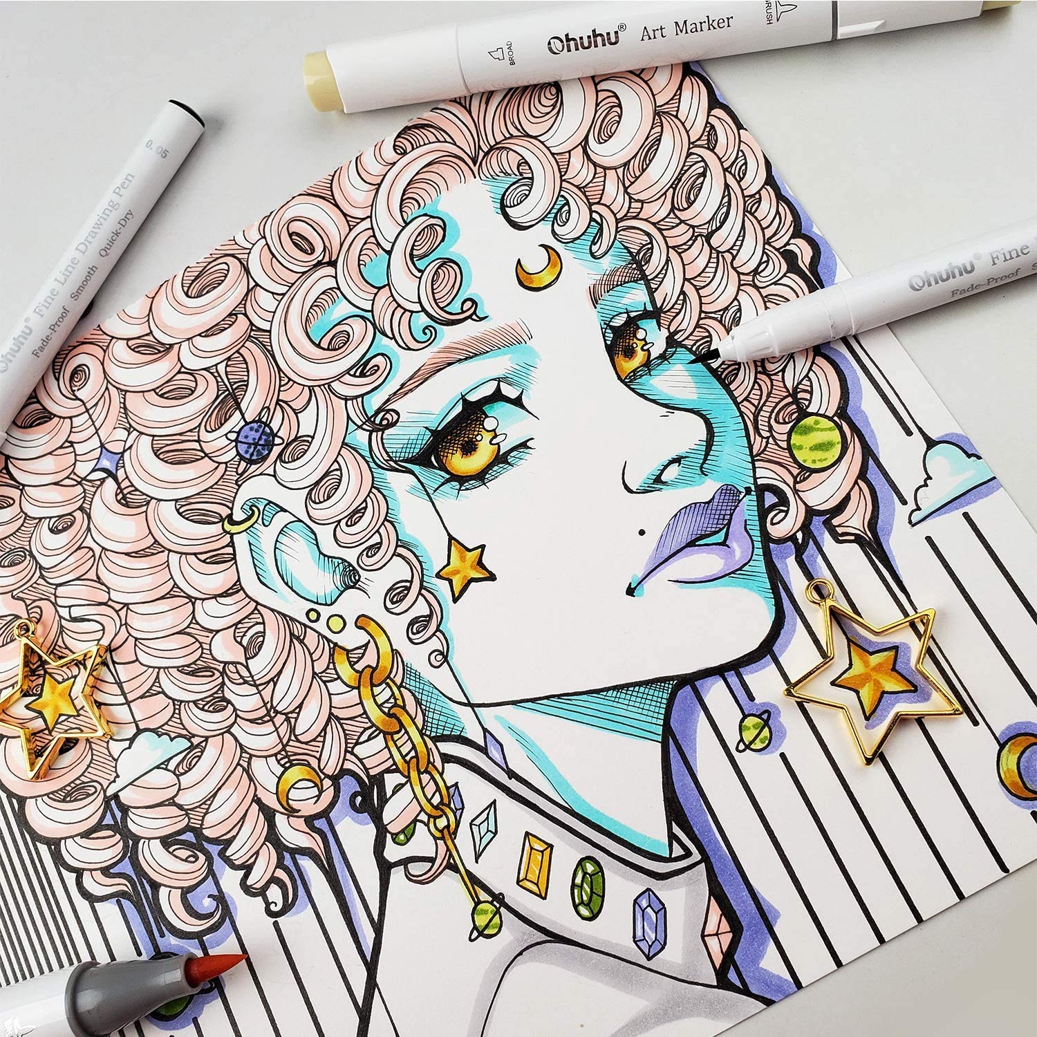 Ohuhu micro caneta fineliner c - Correction Pen Fine avaliação e preço